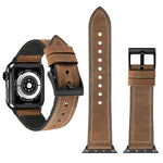Bracelet de montre en TPU texturé Crazy Horse + acier inoxydable pour Apple Watch Series 7 41mm / 6 & SE & 5 & 4 40mm / 3 & 2 & 1 38mm, 40mm