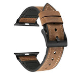 Bracelet de montre en TPU texturé Crazy Horse + acier inoxydable pour Apple Watch Series 7 41mm / 6 & SE & 5 & 4 40mm / 3 & 2 & 1 38mm, 40mm
