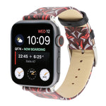 Bracelet de montre en cuir véritable Thorns Printing pour Apple Watch Series 10 42mm / 9&8&7 41mm / SE 3&SE 2&6&SE&5&4 40mm / 3&2&1 38mm, 40mm