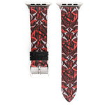Bracelet de montre en cuir véritable Thorns Printing pour Apple Watch Series 10 42mm / 9&8&7 41mm / SE 3&SE 2&6&SE&5&4 40mm / 3&2&1 38mm, 40mm