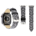 Thorns Impression Bracelet de Montre en Cuir Véritable pour Apple Watch Ultra 49mm&Watch Ultra 2 49mm / Series 10 46mm / 9&8&7 45mm / SE 3&SE 2&6&SE&5&4 44mm / 3&2&1 42mm, 44mm