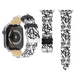 Thorns Impression Bracelet de Montre en Cuir Véritable pour Apple Watch Ultra 49mm&Watch Ultra 2 49mm / Series 10 46mm / 9&8&7 45mm / SE 3&SE 2&6&SE&5&4 44mm / 3&2&1 42mm, 44mm