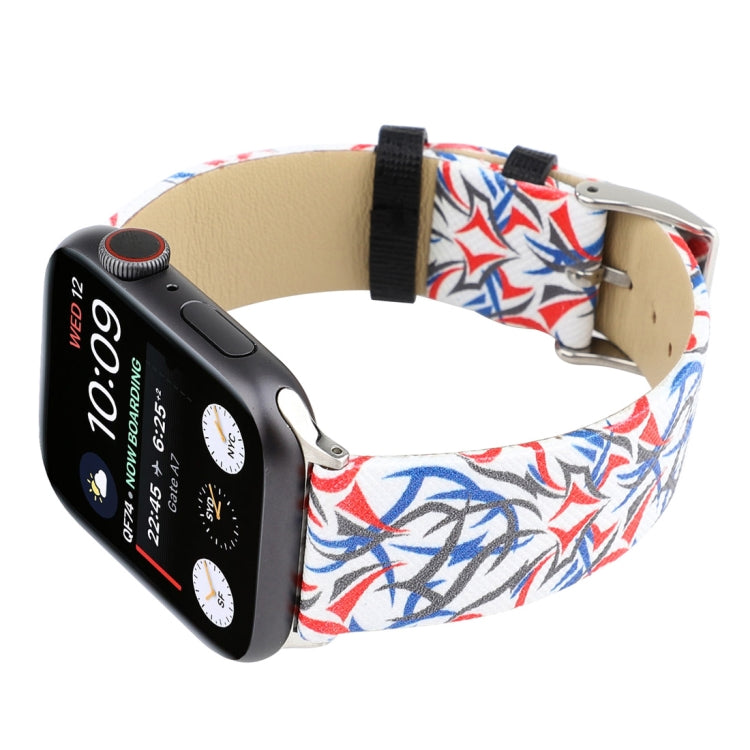 Thorns Impression Bracelet de Montre en Cuir Véritable pour Apple Watch Ultra 49mm&Watch Ultra 2 49mm / Series 10 46mm / 9&8&7 45mm / SE 3&SE 2&6&SE&5&4 44mm / 3&2&1 42mm, 44mm