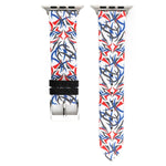 Thorns Impression Bracelet de Montre en Cuir Véritable pour Apple Watch Ultra 49mm&Watch Ultra 2 49mm / Series 10 46mm / 9&8&7 45mm / SE 3&SE 2&6&SE&5&4 44mm / 3&2&1 42mm, 44mm