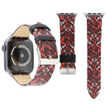 Thorns Impression Bracelet de Montre en Cuir Véritable pour Apple Watch Ultra 49mm&Watch Ultra 2 49mm / Series 10 46mm / 9&8&7 45mm / SE 3&SE 2&6&SE&5&4 44mm / 3&2&1 42mm, 44mm