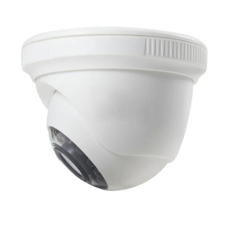 Waterproof AHD camera with night vision showcasing a dome design and infrared capabilities.