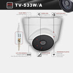 Caméra AHD étanche 533A avec objectif 3 MP 3,6 mm, certifiée CE et RoHS, avec 2 matrices LED IR, prenant en charge la vision nocturne et la balance des blancs, 533A-H2, 533A-W, 533A-L