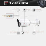 632A-H2 Caméra AHD étanche avec objectif 3,6 mm 5 MP, certifiée CE et RoHS, avec 36 LED IR, prend en charge la vision nocturne et la balance des blancs, 632A-H2, 632A-W, 632A-L