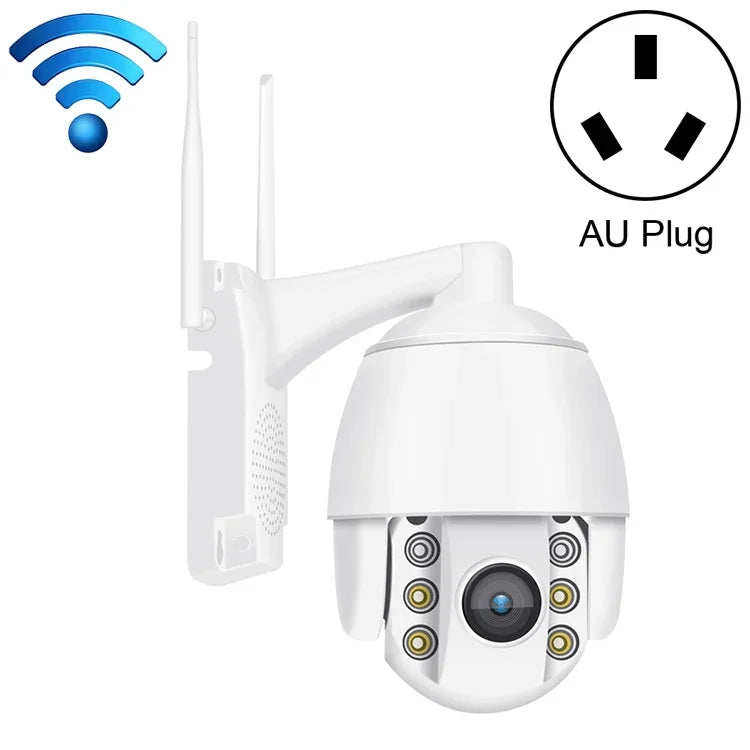 Caméra intelligente panoramique WiFi 360 degrés QX2 1080P HD, vision diurne et nocturne en couleur, étanche IP66, compatible détection de mouvement / audio bidirectionnel / carte TF, prise américaine, version WiFi