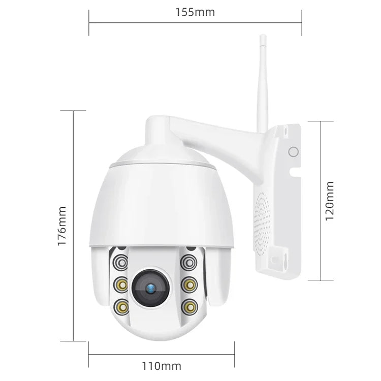Caméra intelligente panoramique WiFi 360 degrés QX2 1080P HD, vision diurne et nocturne en couleur, étanche IP66, compatible détection de mouvement / audio bidirectionnel / carte TF, prise américaine, version WiFi