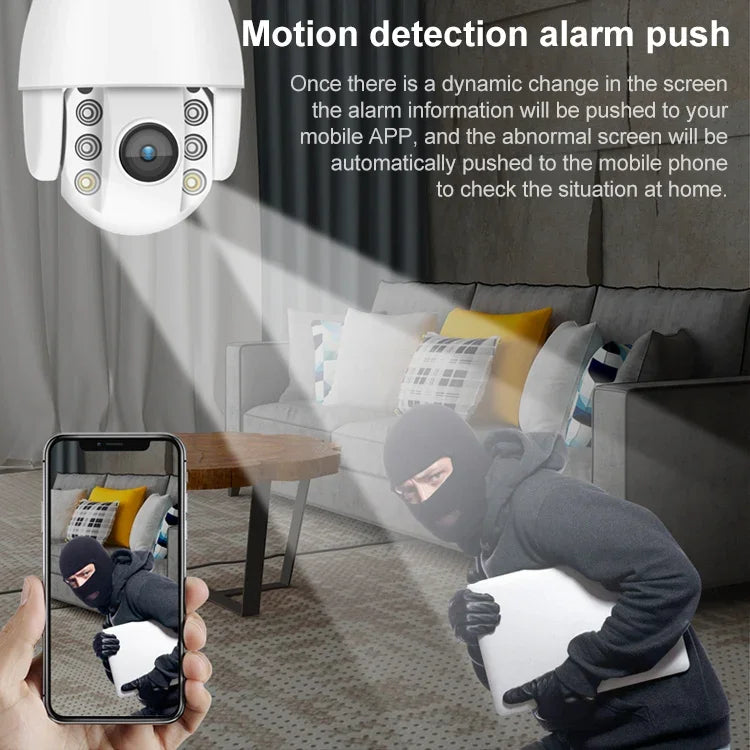 Caméra intelligente panoramique WiFi 360 degrés QX2 1080P HD, vision diurne et nocturne en couleur, étanche IP66, compatible détection de mouvement / audio bidirectionnel / carte TF, prise américaine, version WiFi