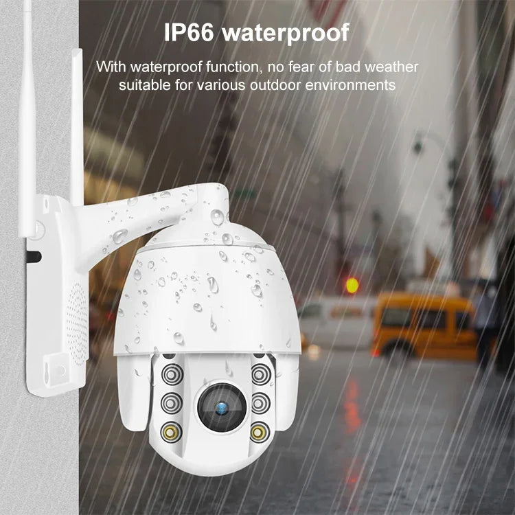 Caméra intelligente panoramique WiFi 360 degrés QX2 1080P HD, vision diurne et nocturne en couleur, étanche IP66, compatible détection de mouvement / audio bidirectionnel / carte TF, prise américaine, version WiFi