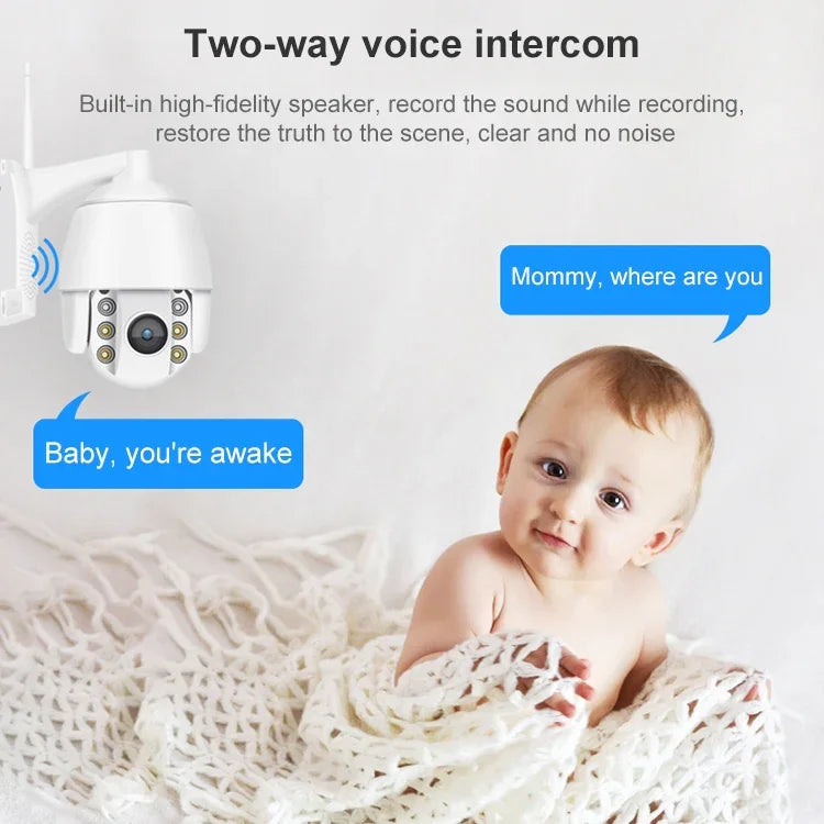 Caméra intelligente panoramique WiFi 360 degrés QX2 1080P HD, vision diurne et nocturne en couleur, étanche IP66, compatible détection de mouvement / audio bidirectionnel / carte TF, prise américaine, version WiFi
