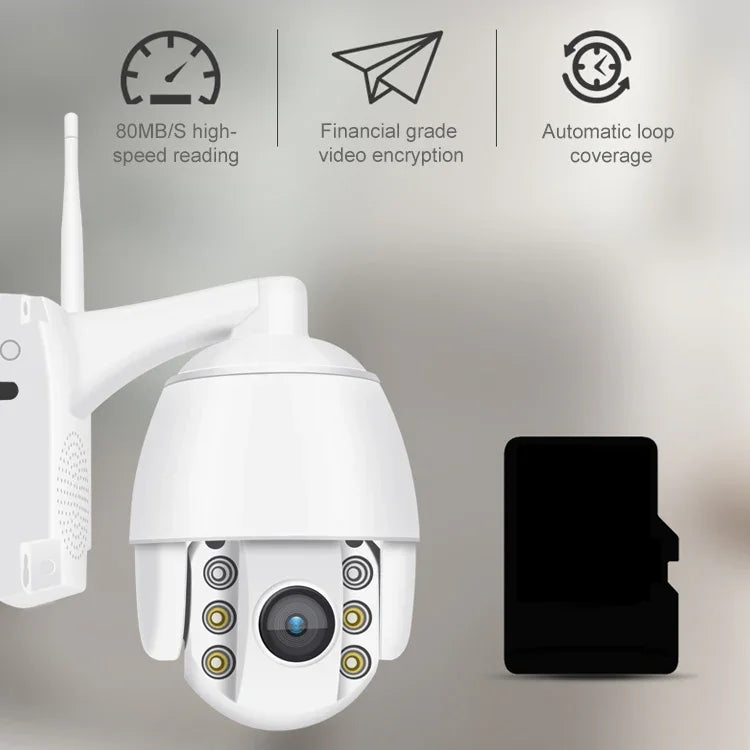 Caméra intelligente panoramique WiFi 360 degrés QX2 1080P HD, vision diurne et nocturne en couleur, étanche IP66, compatible détection de mouvement / audio bidirectionnel / carte TF, prise américaine, version WiFi