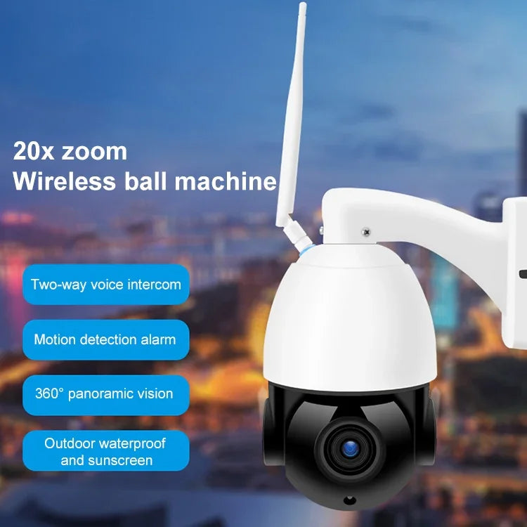 Caméra dôme intelligente WiFi sans fil QX5 2,0 millions de pixels 1080P HD avec zoom 20X, prend en charge la vision nocturne infrarouge / la détection de mouvement / l'interphone vocal / la carte TF, prise AU, version WiFi