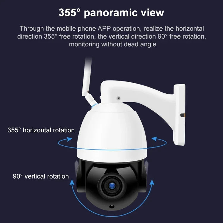 Caméra dôme intelligente WiFi sans fil QX5 2,0 millions de pixels 1080P HD avec zoom 20X, prend en charge la vision nocturne infrarouge / la détection de mouvement / l'interphone vocal / la carte TF, prise AU, version WiFi