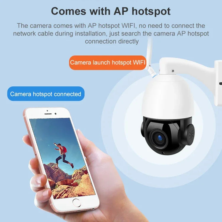 Caméra dôme intelligente WiFi sans fil QX5 2,0 millions de pixels 1080P HD avec zoom 20X, prend en charge la vision nocturne infrarouge / la détection de mouvement / l'interphone vocal / la carte TF, prise AU, version WiFi
