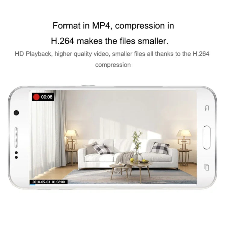 CAMSOY C9 HD 1280 x 720P Caméra de surveillance intelligente portable WiFi sans fil grand angle 70 degrés, prend en charge la vision nocturne infrarouge, la détection de mouvement, l'enregistrement en boucle et la capture programmée, C9