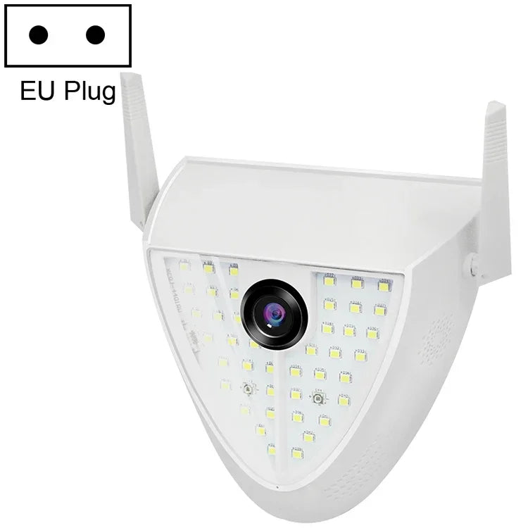Caméra intelligente DP16 2.0 Mégapixels 42 LEDs pour éclairage de jardin, avec détection de mouvement / vision nocturne / interphone vocal / carte TF, prise AU, DP16