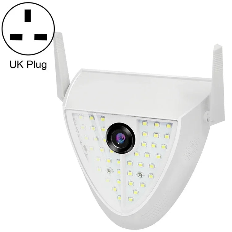 Caméra intelligente DP16 2.0 Mégapixels 42 LEDs pour éclairage de jardin, avec détection de mouvement / vision nocturne / interphone vocal / carte TF, prise AU, DP16