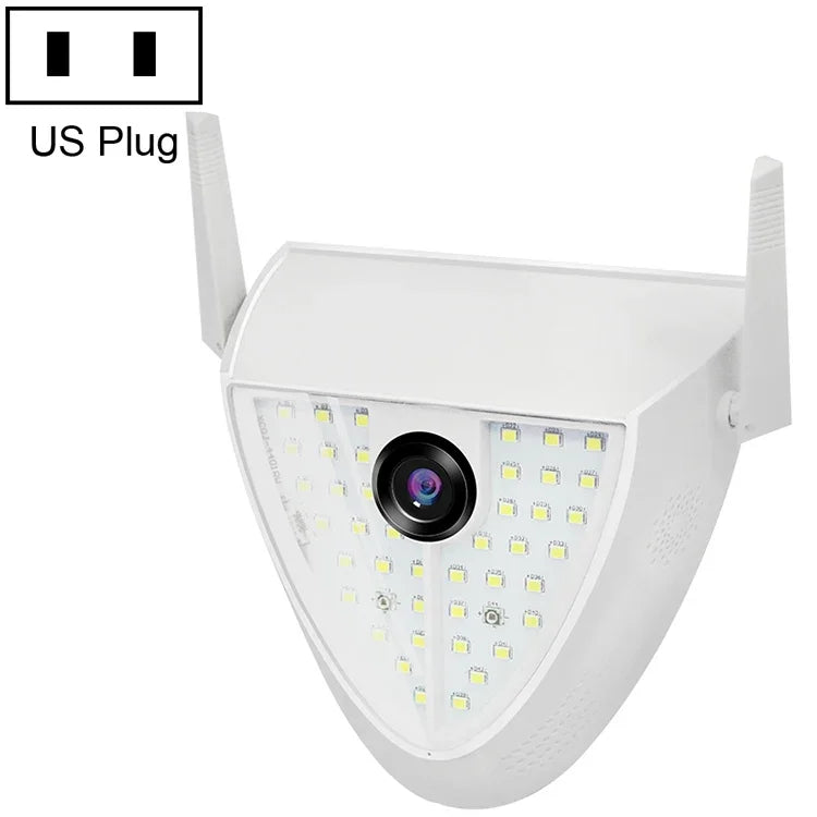 Caméra intelligente DP16 2.0 Mégapixels 42 LEDs pour éclairage de jardin, avec détection de mouvement / vision nocturne / interphone vocal / carte TF, prise AU, DP16