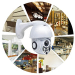 Caméra de surveillance sans fil HD PTZ, caméra dôme de sécurité domestique extérieure étanche IP66, supporte la vision nocturne, la détection de mouvement et la carte TF, prise US, 2,0 MP