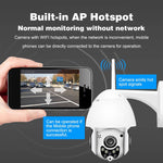 Caméra de surveillance sans fil HD PTZ, caméra dôme de sécurité domestique extérieure étanche IP66, supporte la vision nocturne, la détection de mouvement et la carte TF, prise US, 2,0 MP