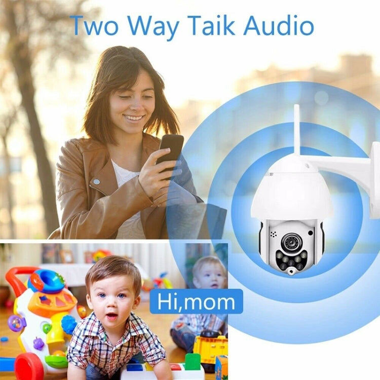 Caméra de surveillance sans fil HD PTZ, caméra dôme de sécurité domestique extérieure étanche IP66, supporte la vision nocturne, la détection de mouvement et la carte TF, prise US, 2,0 MP