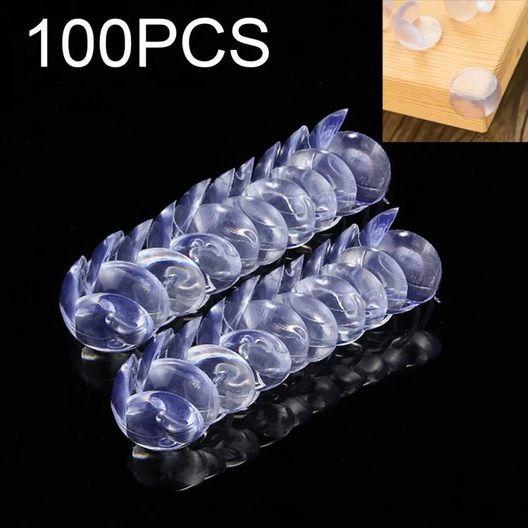 100 PCS Coussin de protection de coin de bureau pour bébé en forme d'hémisphère avec adhésif double face, Protecteur anti-collision pour table d'enfant, 100 PCS forme hémisphère