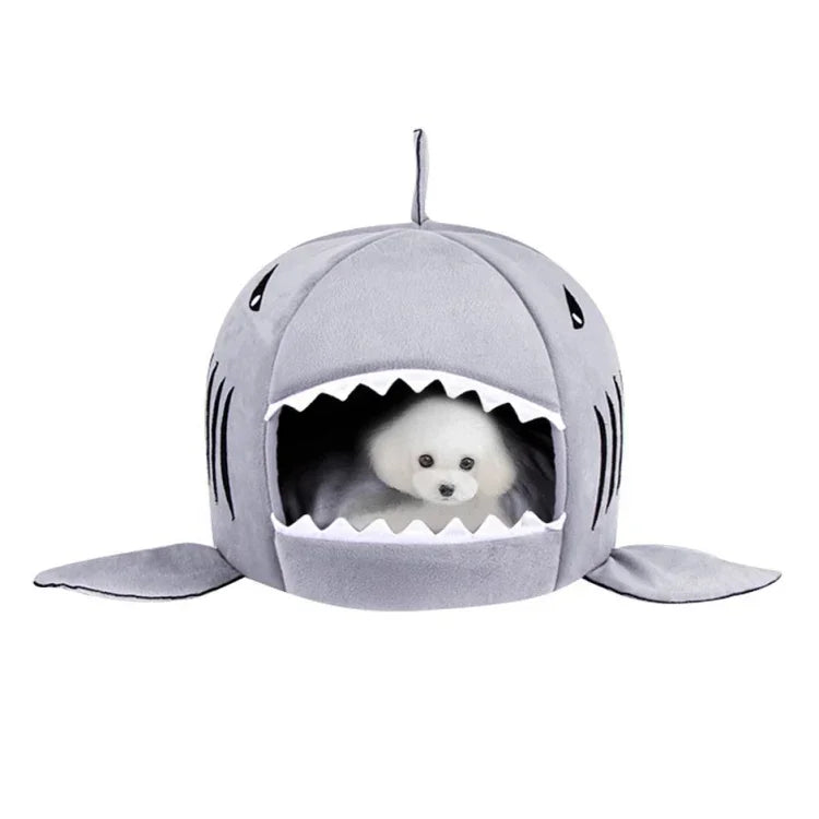 Nid douillet en forme de requin pour animaux de compagnie (chiot, chaton, etc.), taille S : 42 x 42 x 42 cm