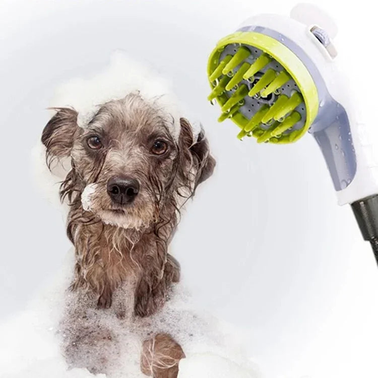 Brosse de douche pour animaux avec poignée antidérapante