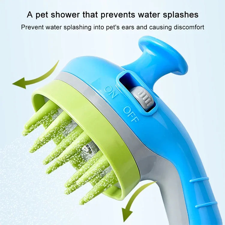Brosse de douche pour animaux avec poignée antidérapante