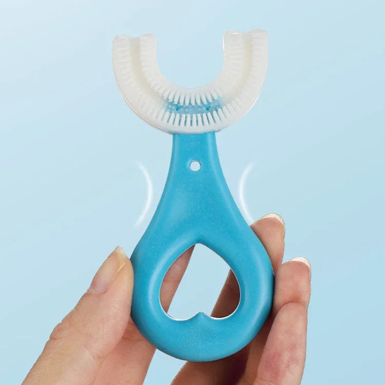 U-shaped Children Baby Hand-held Soft Toothbrush Brushing Artifact for 2-6 Years Old, Style: Heart Shape, Heart Shape