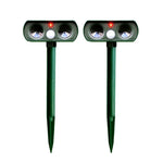 2 pièces puissant répulseur animal solaire ultrasonique avec capteur PIR et capteur de lumière, certifié CE / ROHS, 2 pièces RC-510