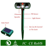 2 pièces puissant répulseur animal solaire ultrasonique avec capteur PIR et capteur de lumière, certifié CE / ROHS, 2 pièces RC-510
