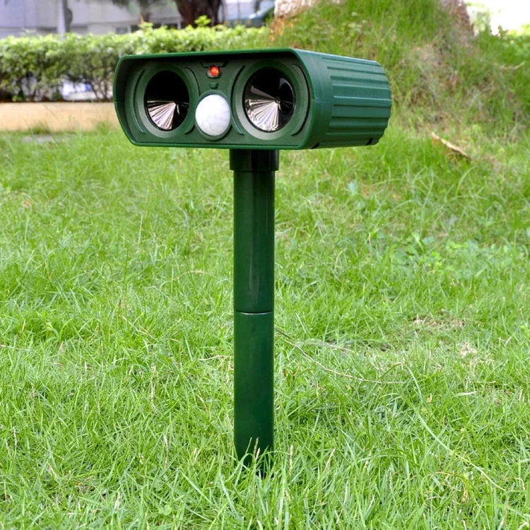 2 pièces puissant répulseur animal solaire ultrasonique avec capteur PIR et capteur de lumière, certifié CE / ROHS, 2 pièces RC-510