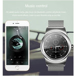 Montre connectée Bluetooth SMA ronde de 1,28 pouce, étanche, avec commande vocale, moniteur de fréquence cardiaque, suivi du sommeil et caméra Bluetooth, compatible avec Android et iOS.