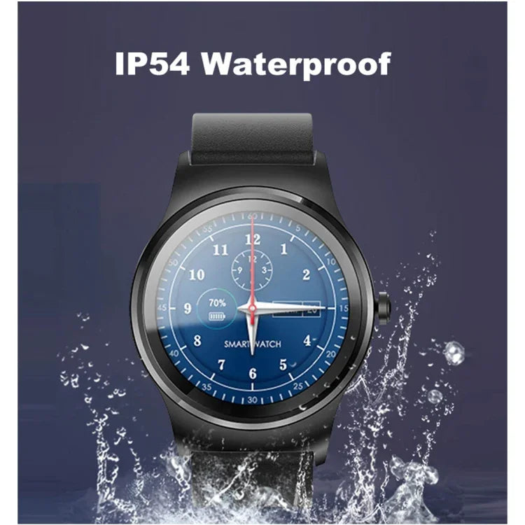 Montre connectée Bluetooth SMA ronde de 1,28 pouce, étanche, avec commande vocale, moniteur de fréquence cardiaque, suivi du sommeil et caméra Bluetooth, compatible avec Android et iOS.