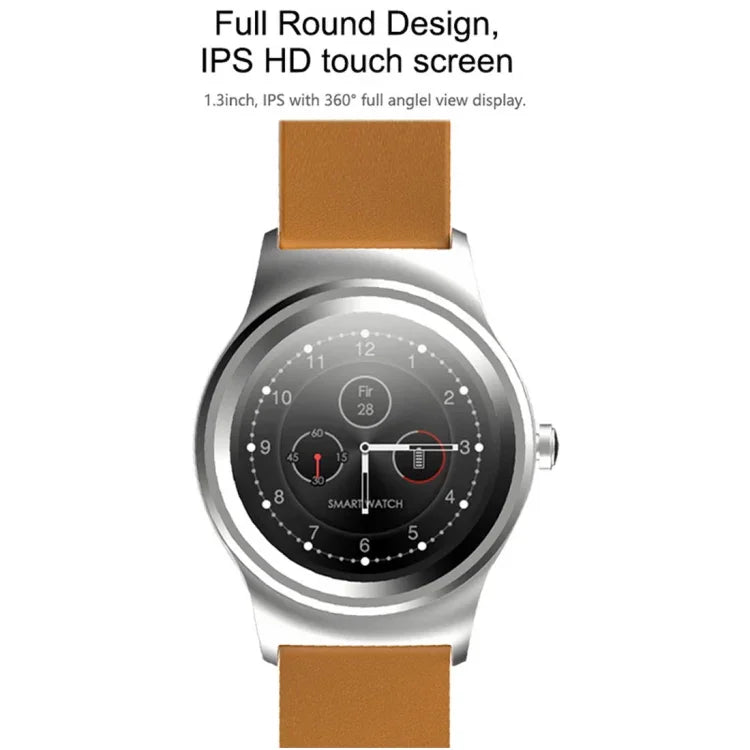 Montre connectée Bluetooth SMA ronde de 1,28 pouce, étanche, avec commande vocale, moniteur de fréquence cardiaque, suivi du sommeil et caméra Bluetooth, compatible avec Android et iOS.