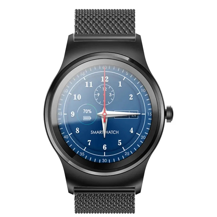 Montre connectée Bluetooth SMA ronde de 1,28 pouce, étanche, avec commande vocale, moniteur de fréquence cardiaque, suivi du sommeil et caméra Bluetooth, compatible avec Android et iOS.