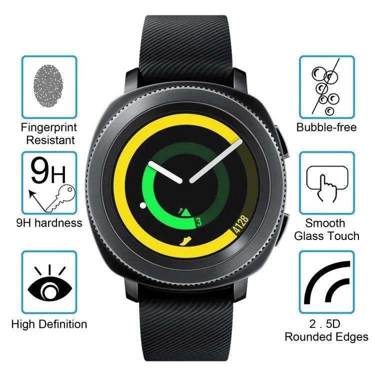 2 PCS ENKAY Hat-Prince pour Samsung Gear Sport Smart Watch 0.2mm 9H Dureté de Surface 2.15D Film d'Écran en Verre Trempé Anti-explosion, pour Samsung Gear Sport (2PCS)