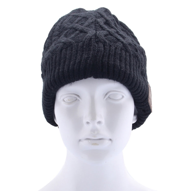 Bonnet d'hiver chaud en maille texturée ondulée avec micro et oreillette Bluetooth intégrée pour garçon, fille et adulte