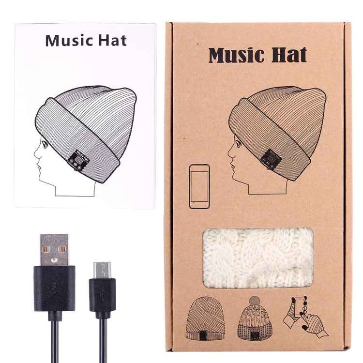 Bonnet d'hiver chaud en maille texturée ondulée avec micro et oreillette Bluetooth intégrée pour garçon, fille et adulte