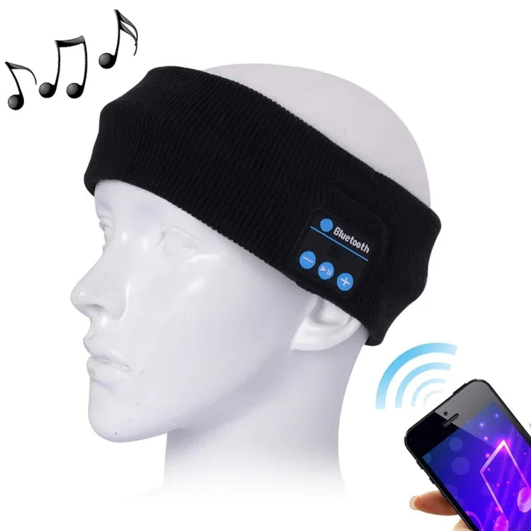 Bandeau musical Bluetooth tricoté pour le sport, sans casque, avec micro, compatible iPhone/Samsung et autres appareils Bluetooth.