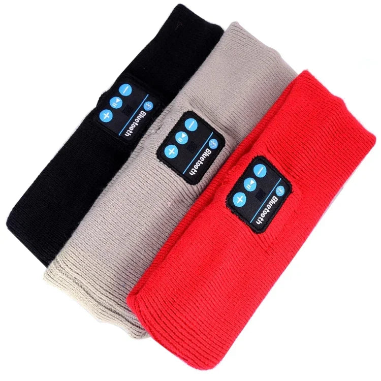 Bandeau musical Bluetooth tricoté pour le sport, sans casque, avec micro, compatible iPhone/Samsung et autres appareils Bluetooth.