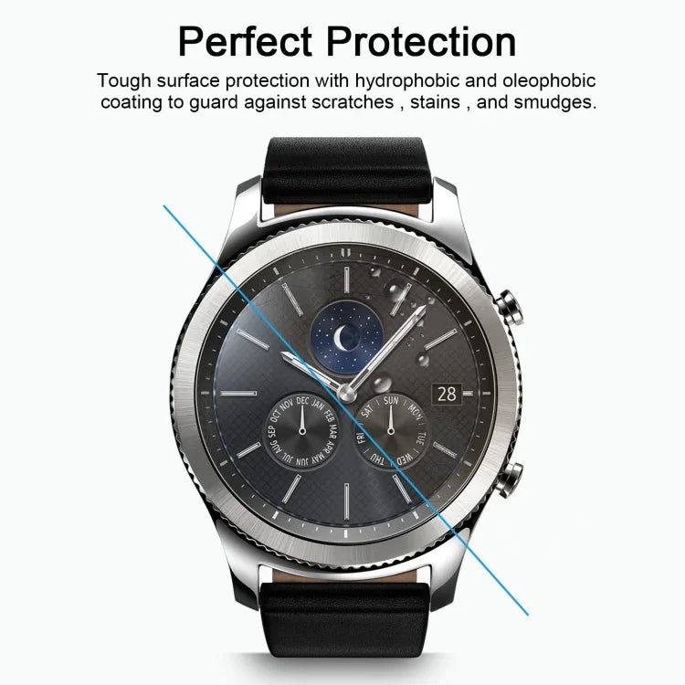 ENKAY Hat-Prince pour montre connectée Samsung Gear S3 - Film de protection d'écran en verre trempé anti-explosion, épaisseur 0,2 mm, dureté de surface 9H, diamètre 2,15D