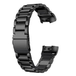 Three Beads Slingshot Buckle Solid Stainless Steel Watch Band for Fitbit Charge 3