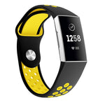 Two-color Round Hole Silicone Watch Band for Fitbit Charge 3, Watch Band Size:130-195mm