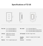 Interrupteur mural tactile Sonoff T2 120mm en verre trempé, interrupteur lumière domotique, compatible Alexa et Google Home, AC 100V-240V, prise US, 120mm / 3 prises US