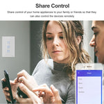 Interrupteur mural tactile Sonoff T2 120mm en verre trempé, interrupteur lumière domotique, compatible Alexa et Google Home, AC 100V-240V, prise US, 120mm / 3 prises US